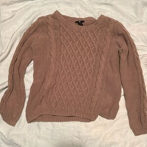 H&M tan cable knit sweater.  Size large